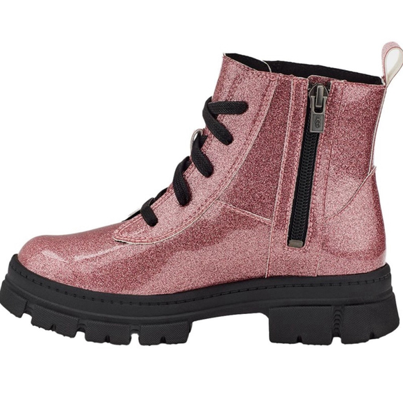 UGG - KIDS ASHTON LACE UP GLITTER ANKLE BOOTS - Picture 2 of 12